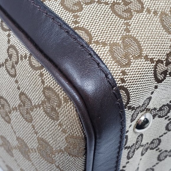 Gucci Boston Vintage Canvas Brown Satchel Bag - Picture 10 of 15